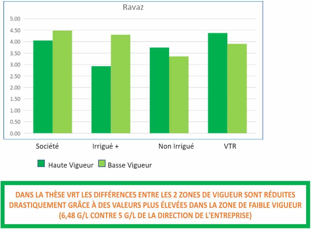 GRAPE 5 : RAVAZ INDEX (RATIO BETWEEN GRAPES PRODUCED AND PRUNING WOOD) (2021)