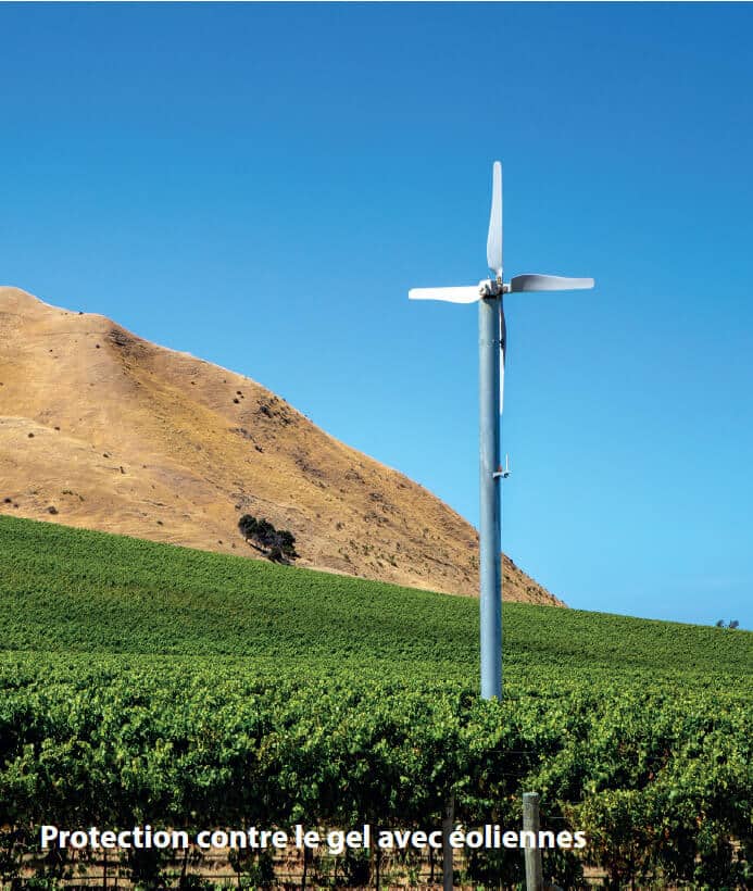 Protection contre le gel avec éoliennes
